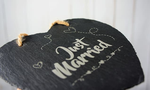 Laser Engraved Slate Heart UK