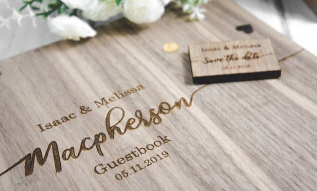 Laser Machine Engraved Oak wood On a Mantech Co2 Laser cutter.